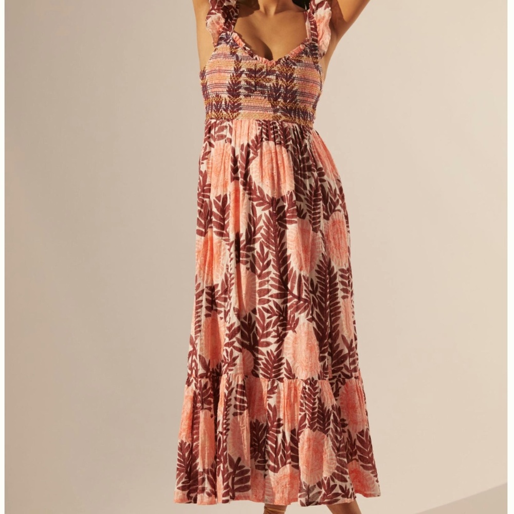 Anthropologie Cecilia Pettersson Smocked Maxi Easter Spring Dress M